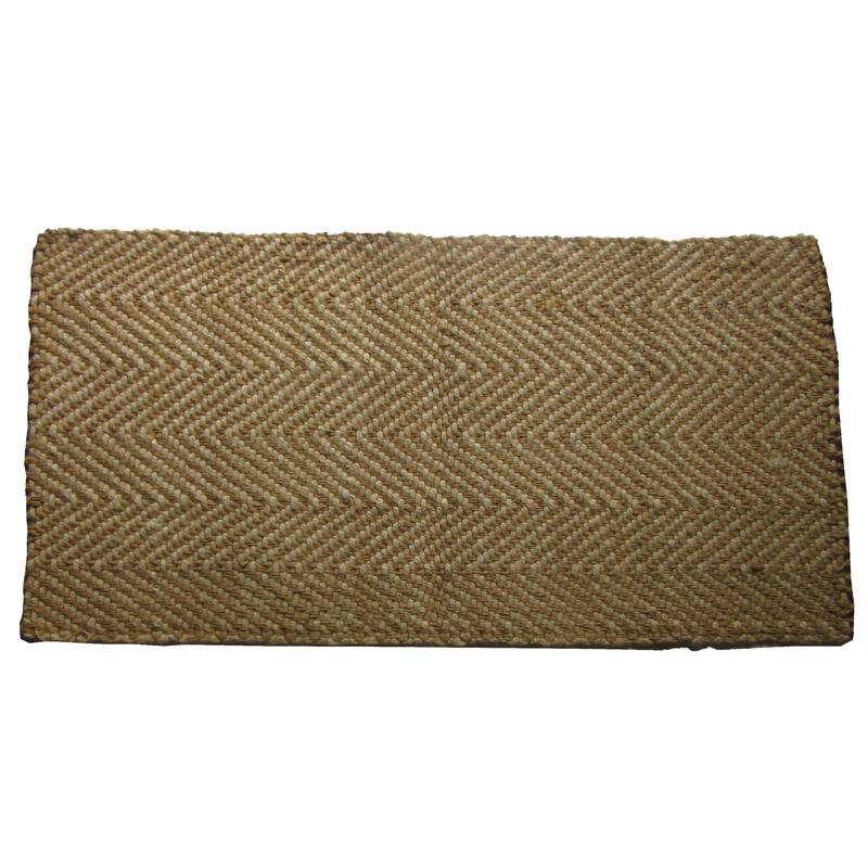 Indoor Jute Beige/ Black Zigzag Floor Mat