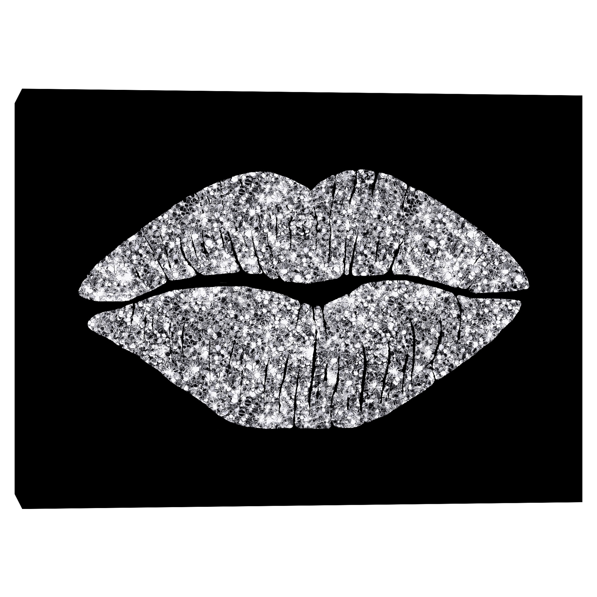 Silver Lips Canvas Art Print