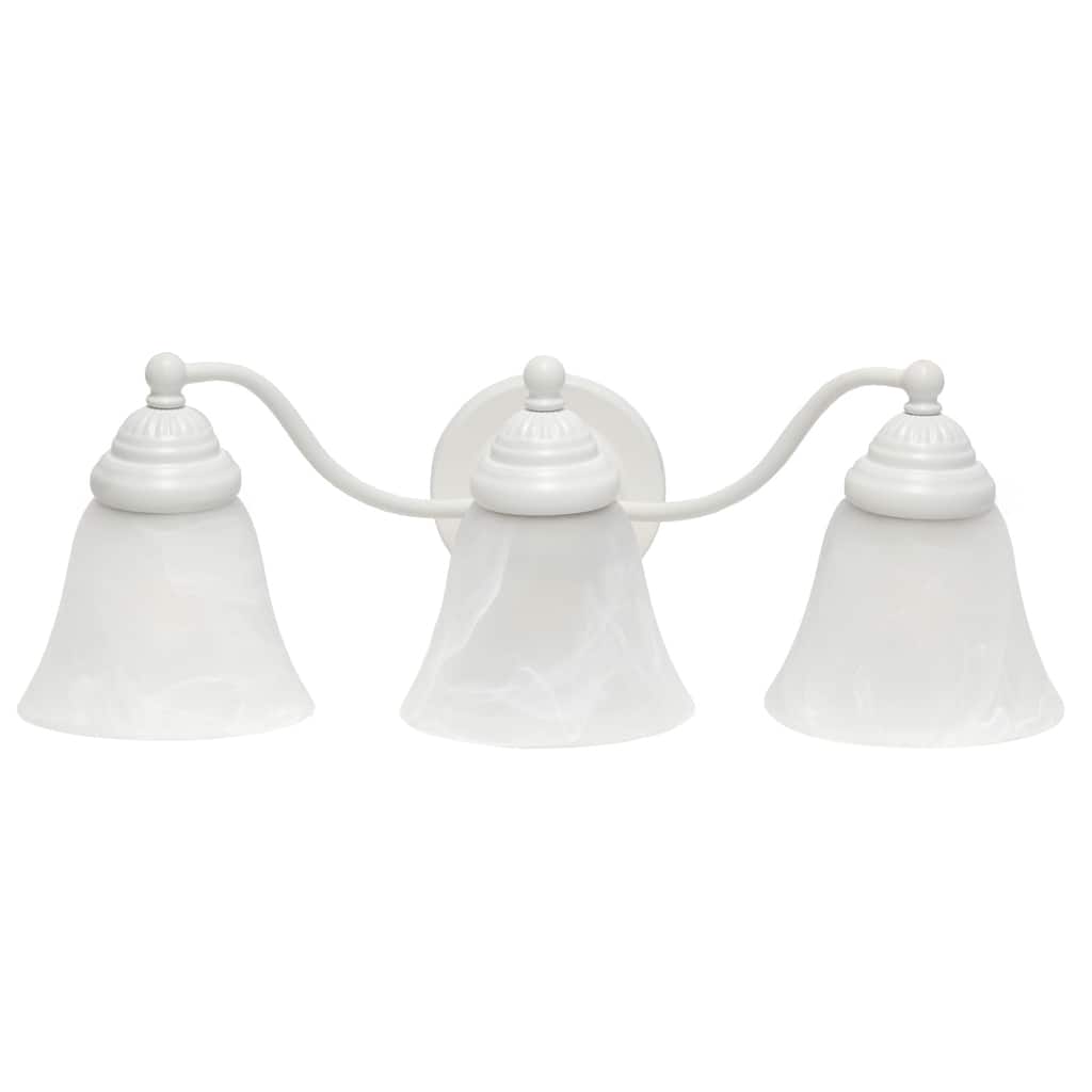 19.25" 3-Light Vanity Fixture - Metal & Frosted Glass Wall Mount Lighting - Bathroom, Hallway Decor - 9.5