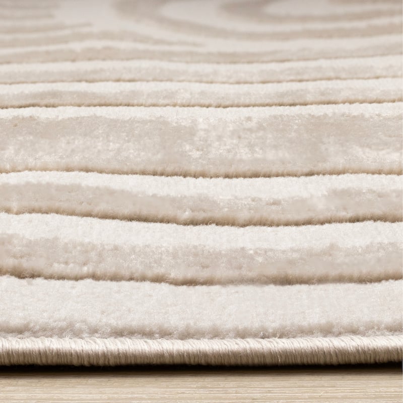 Neutral Cream Beige Arches Modern Area Rug, 5'3" x 7'7"