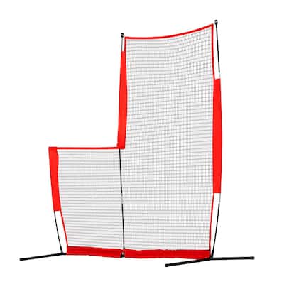 7 x 7 Feet L Screen Portable Baseball and Softball Body Protector Safety Screen with Carry Bag