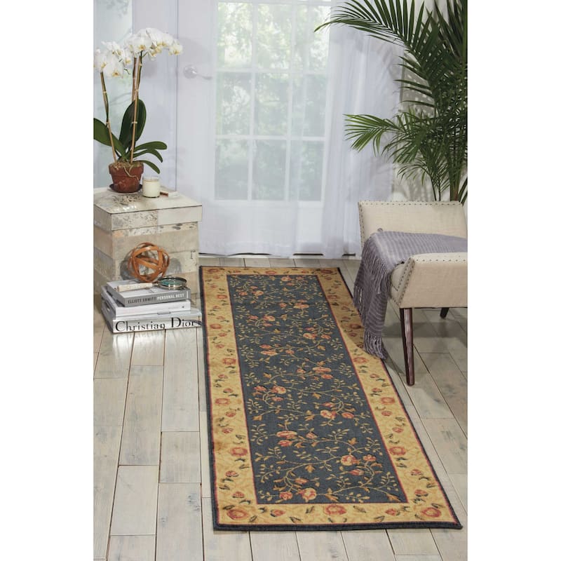 Nourison Somerset Abrash Bordered Floral Area Rug