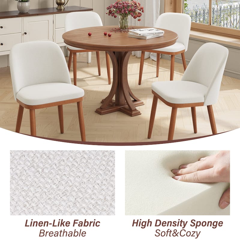 Crestlive Products Upholstered Wood Dining Chairs with Wood Legs
