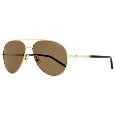 Montblanc 001 Mens Gold/Black 61 mm Sunglasses