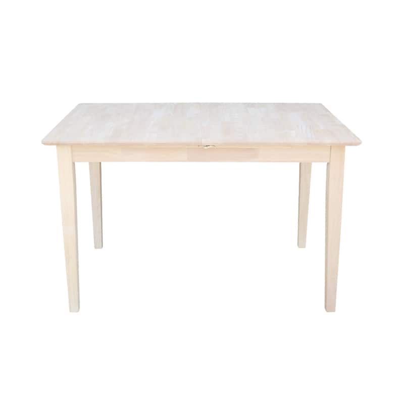International Concepts 32-inch Wide Unfinished Shaker Style Parawood Dining Table with Butterfly Extension