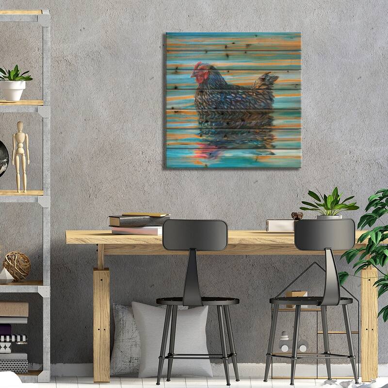 Water Foul Print On Wood by Iris Scott - Multi-Color