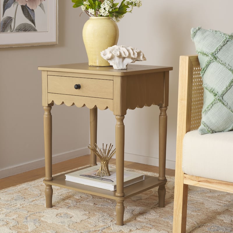 SAFAVIEH Haven Farmhouse 1-Drawer Accent Table - 19"W x 16"D x 26"H - Desert Brown