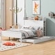 preview thumbnail 2 of 20, Full Size Platform Bed with Storage Headboard Multifunctional Wooden Bedframe with Twin Size Trundle for Kids Teens Bedroom