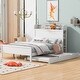 preview thumbnail 3 of 20, Wooden Platform Bedframe w/ Storage Headboard & Twin Size Trundle -Full