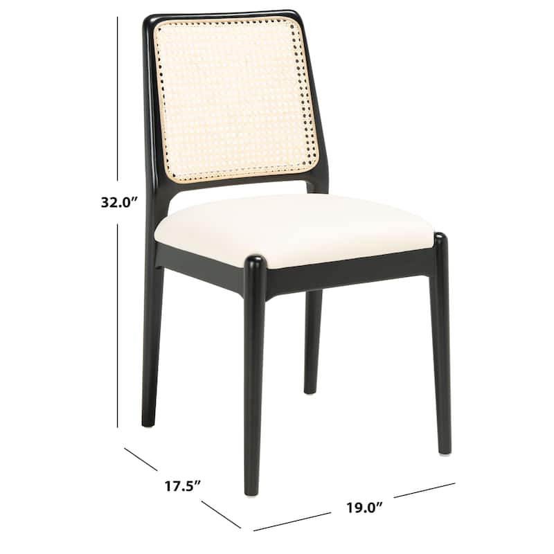 SAFAVIEH Reinhardt Rattan Cushion Dining Chair (Set of 2) - 19" W x 17.5" L x 32" H