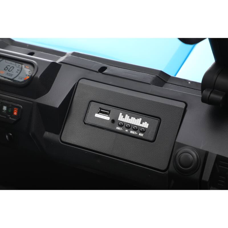 24V 2-Seater Kids Electric Golf Cart for Ages 3+, Blue with Remote Control & Sun Shade