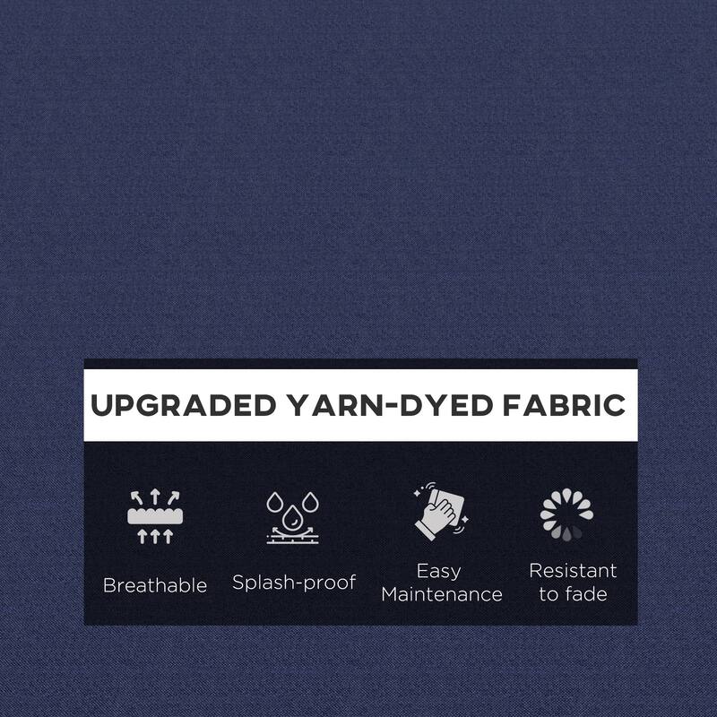 Outsunny 2 Patio Chaise Lounge Chair Cushions with Backrests, Replacement Patio Cushions with Ties for Outdoor Poolside Lounge