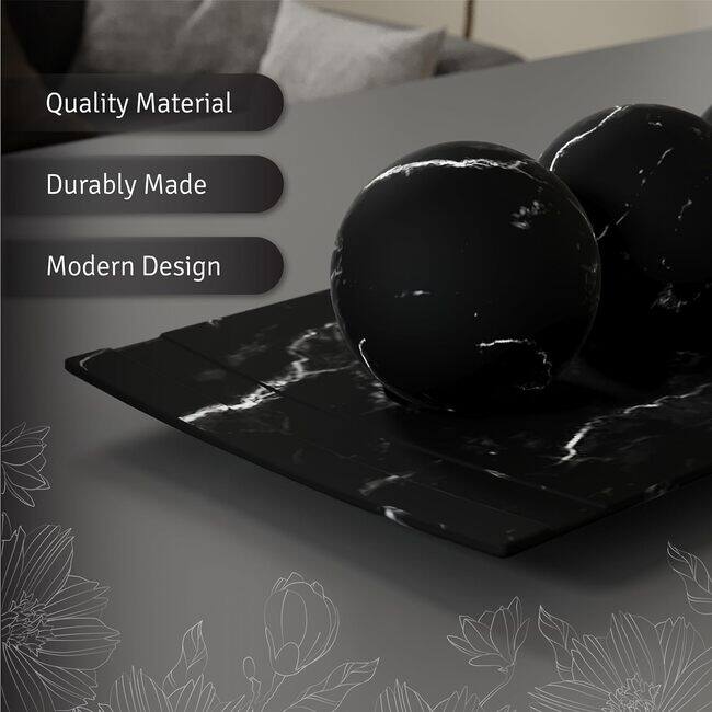 Creative Scents Matte Black Home Decor Tray and Orb Set
