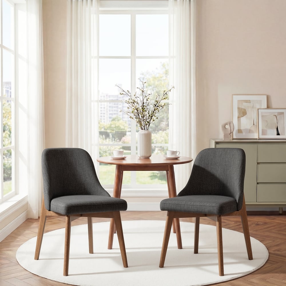 Upholstered Side Chair Dining Chairs Kitchen Chairs with Wood Legs Set of 2