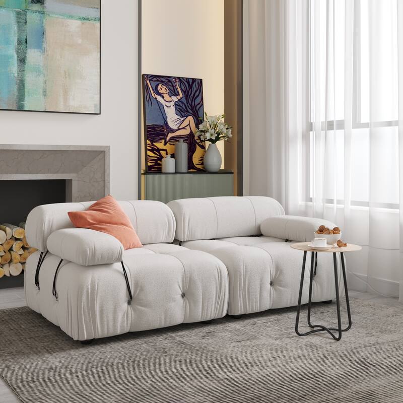 Modern Loveseat Couch Teddy Sectional Sofa