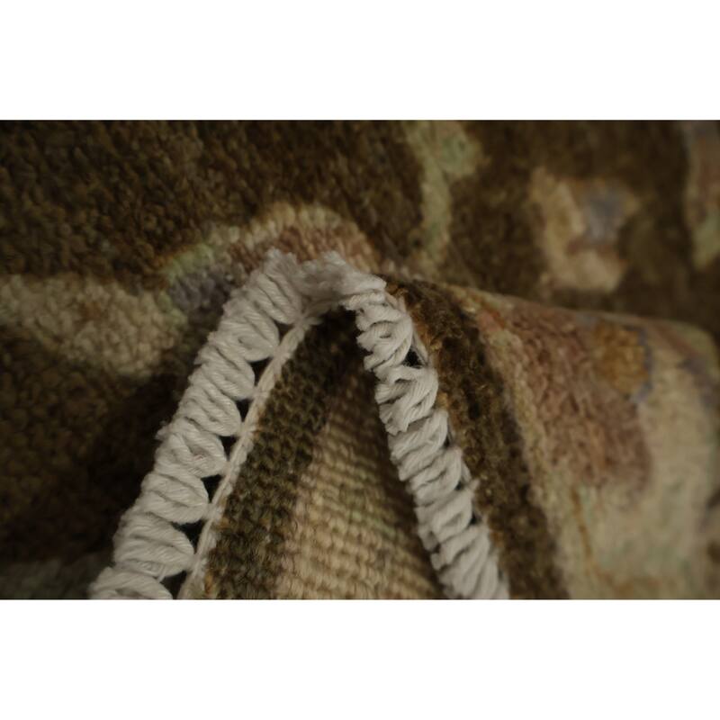 Hand Knotted Oriental 100% Wool Carpet Traditional All-Over Brown Peshawar Area Rug - 3' 0'' X 2' 0''