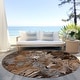 preview thumbnail 93 of 135, Machine Washable Indoor/ Outdoor Modern Floral Chantille Rug 8' x 8' - Paprika
