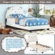 preview thumbnail 1 of 4, Sheep Design Headboard Upholstered Platform Bed, Twin, White White - Twin