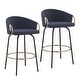 preview thumbnail 21 of 19, Set of 2 Contemporary Velvet & Metal 26" Counter Stool
