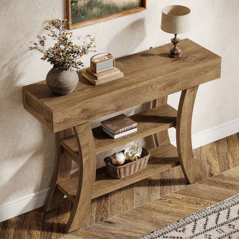 41" Entryway Console Table with Storage Shelves
