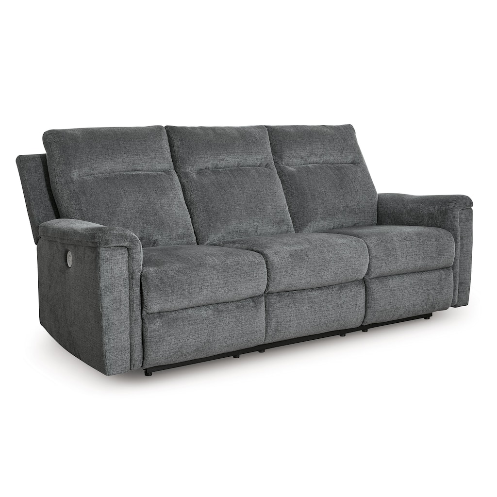 Jinu Power Recliner Sofa, 86 Inch, Dark Gray Polyester Micro Chenille