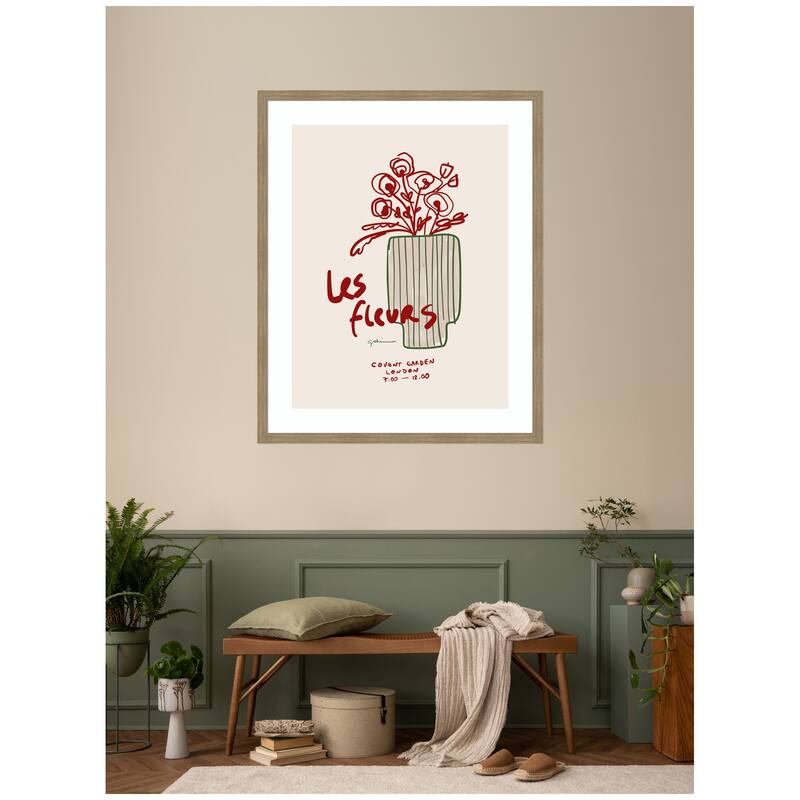 Kate and Laurel Les Fleurs by Gabrielly Guedes Framed Wall Art Print