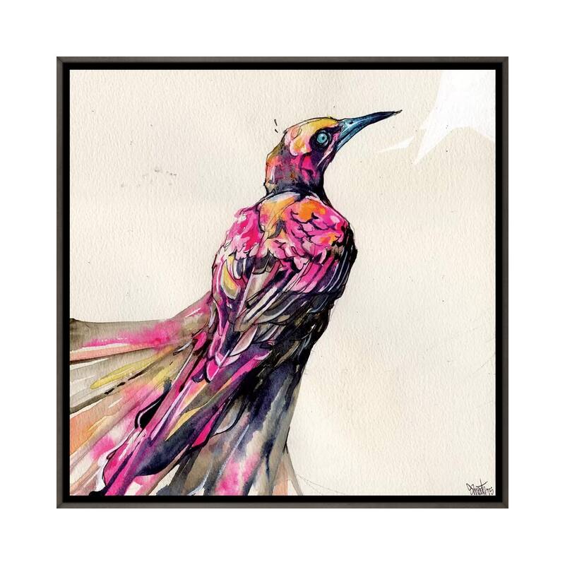iCanvas "Grackle I" by Swartz Brothers Art Framed - Charcoal - 12x12