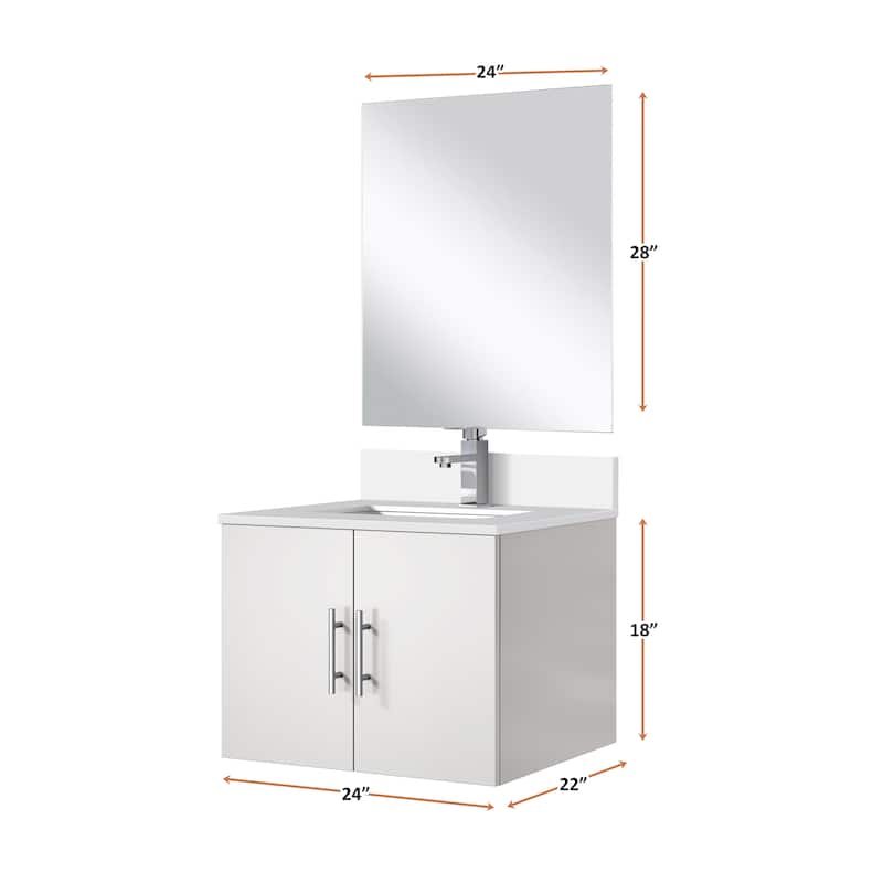 Geneva Bath Vanity with Quartz Top & Sink