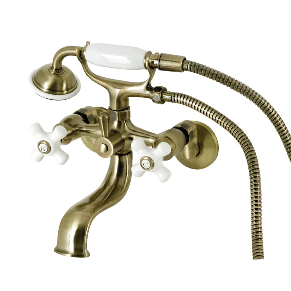 Kingston Tub Wall Mount Clawfoot Tub Faucet with Hand Shower