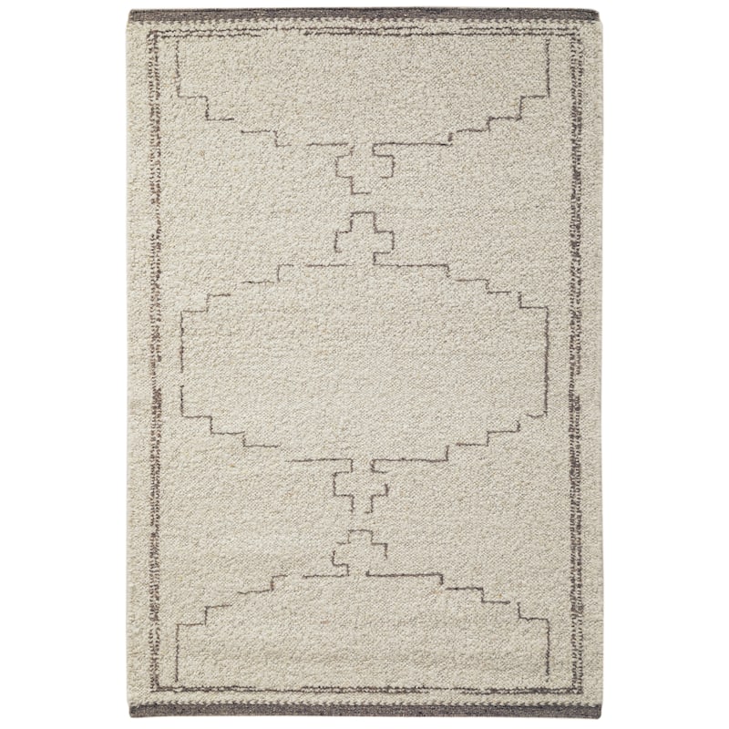 Terra by Obeetee Farah Bicone White Rug - Lavender/Ivory - 3' x 5'
