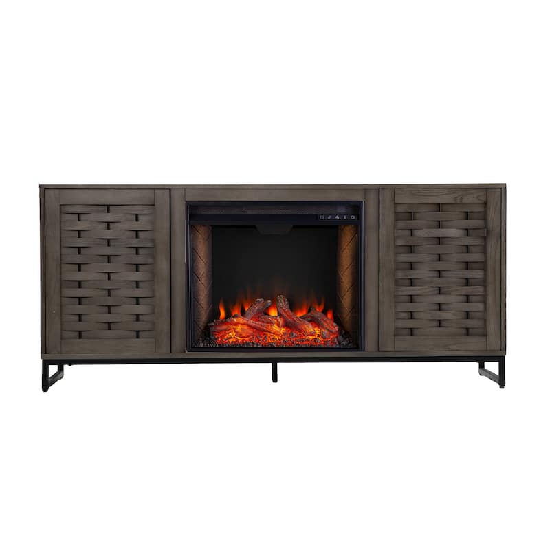 SEI Furniture Akehurst Electric Fireplace TV Stand with Storage