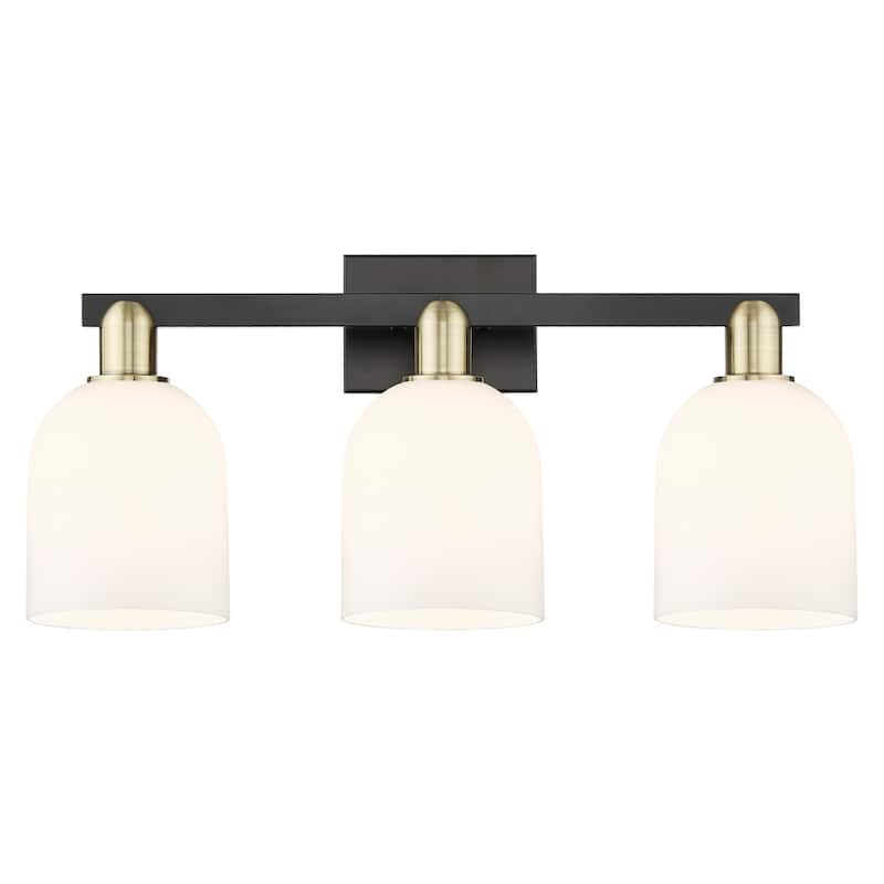 Innovations Lighting 716-3W-12-25 Bella Vanity Bella 3 Light 25" Wide - Black Antique Brass / White