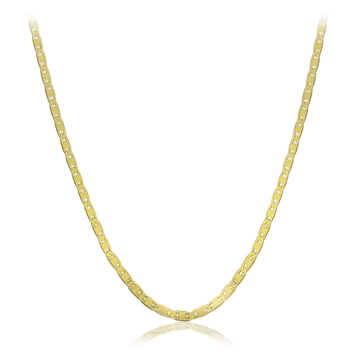 MayaMila 10k Yellow Gold Mariner Link Chain Necklace 1.3mm 16"-24" Inch