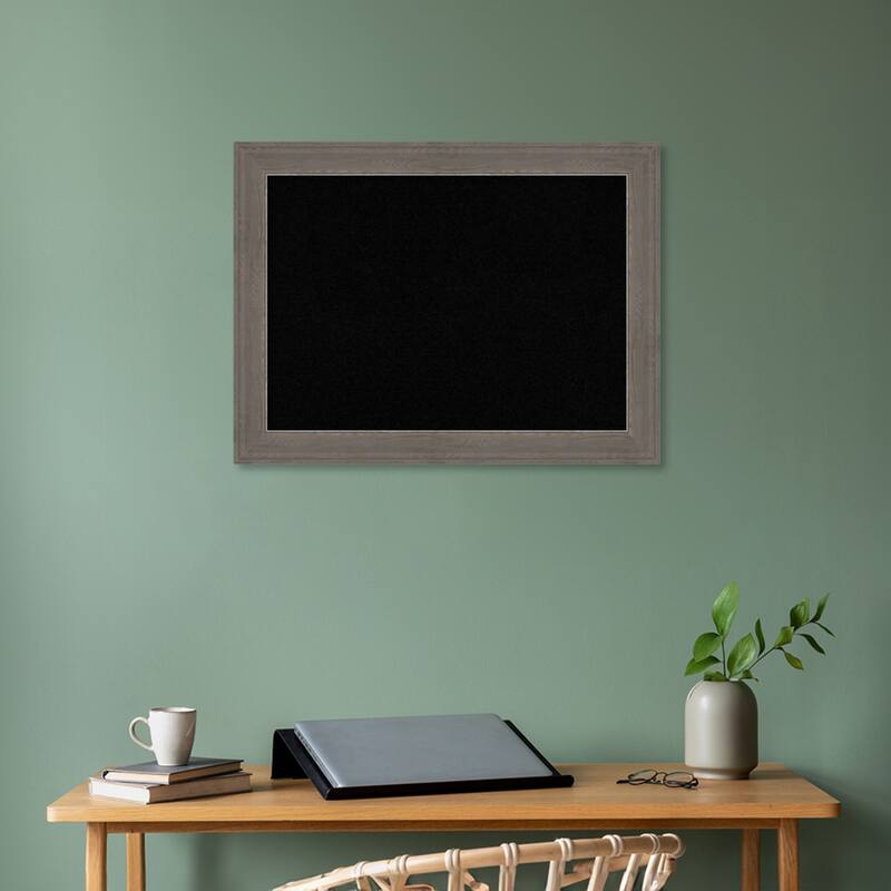 Alta Brown Grey Framed Black Corkboard Bulletin Board, Organization Board, Pin Board