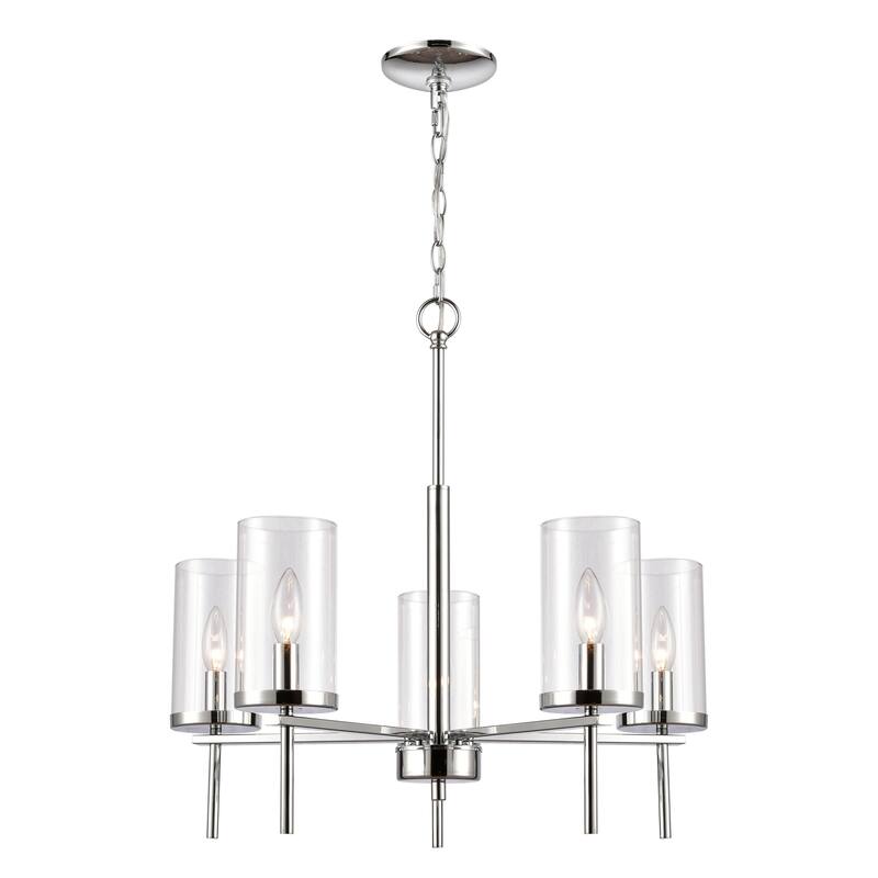 Oakland 19-inch Wide 3-Light Chandelier in Chrome - Chrome - 25-inch