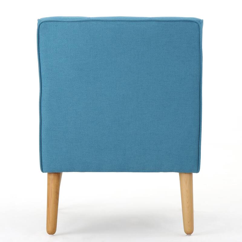 Mid-Century Chair with Wood Legs & Tufted Back
