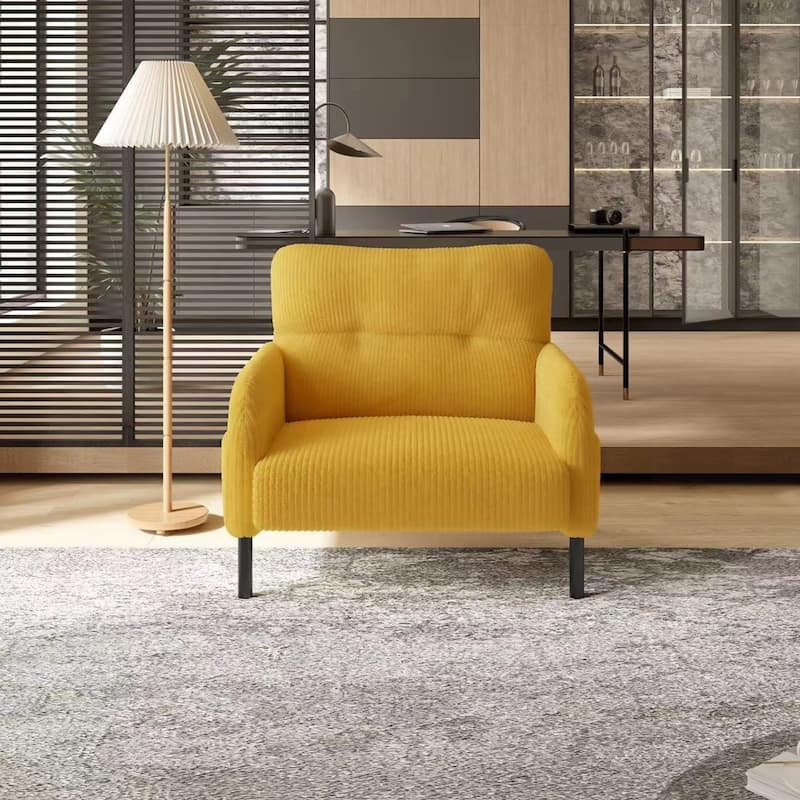 Side Chair Accent Chair Yellow Office Chair, Comfortable Coffee Chair Lobby Chair Padded Chair Sofa Chair