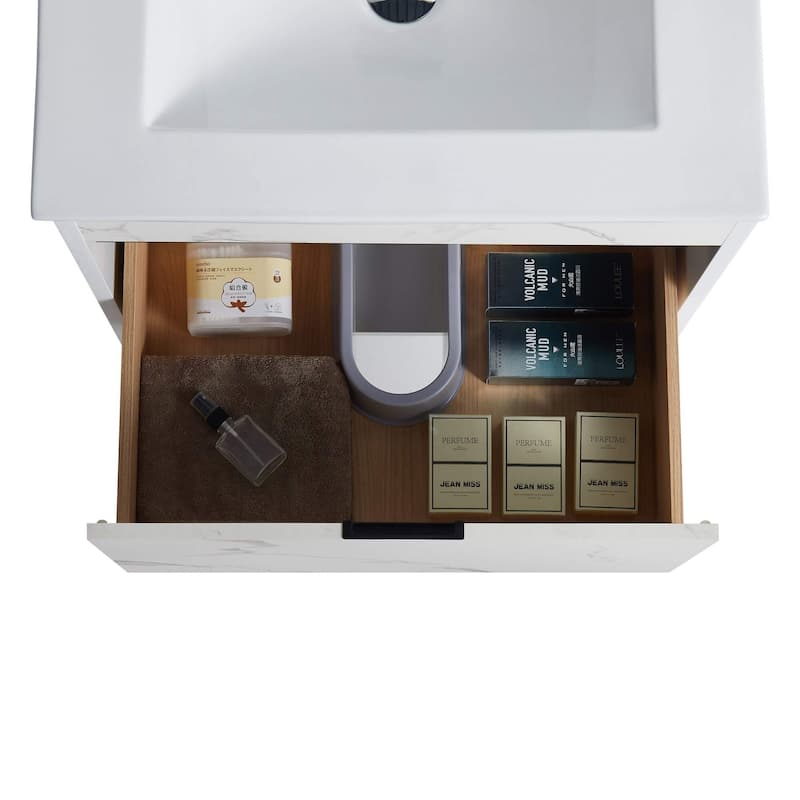 Fine Fixtures - Wall Mount Bathroom Vanity And Sink, Knob Free Design - Alpine Collection -