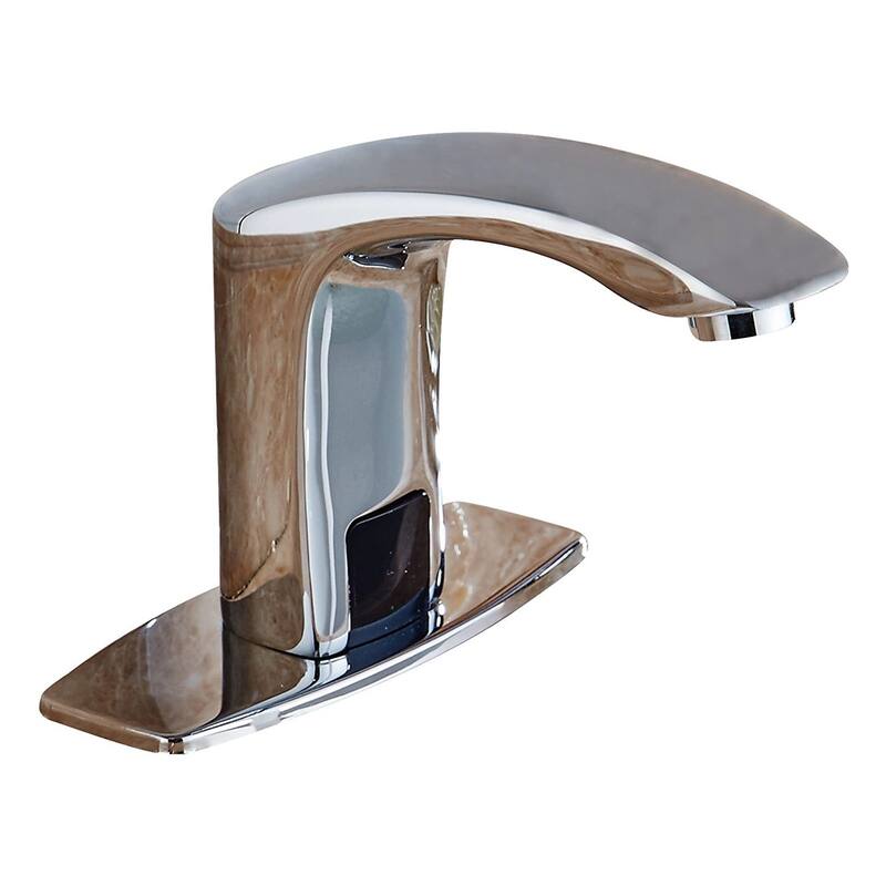 Chrome Touchless Bathroom Faucet with Hole Cover Plate