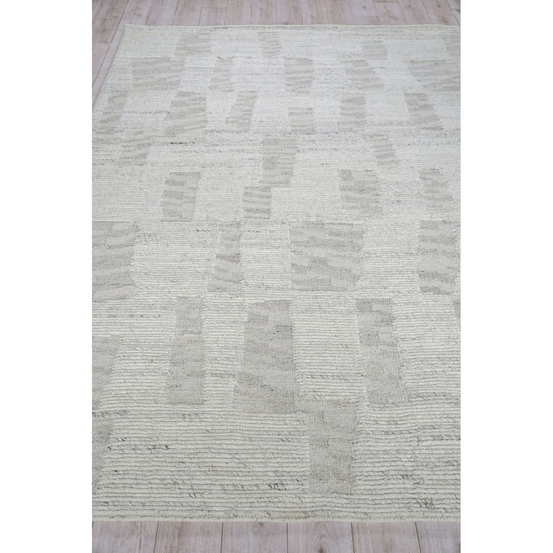 Exquisite Rugs Canyon Handmade Handwoven New Zealand Wool Silver Area Rug