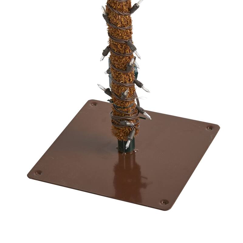 7Ft Pre-Lit Christmas Palm Tree with Warm White Lights - Holiday Decor Artificial Tree - Green - 61 Inches and Over