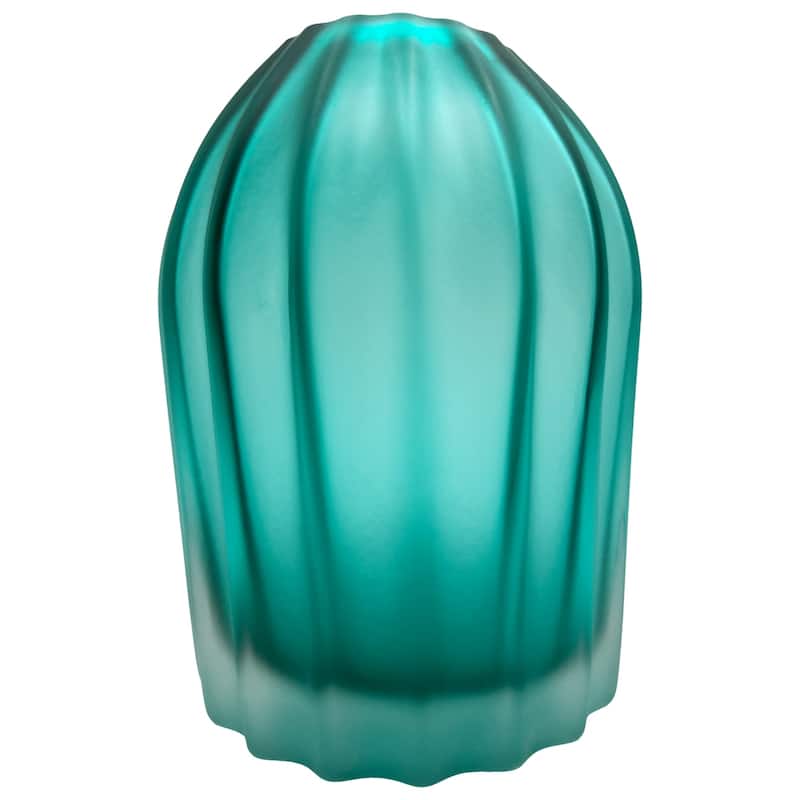 8" High Premium Contemporary Glass Vase in Turquoise