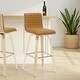 preview thumbnail 1 of 120, Skara Swivel Bar Stool, Upholstered Bar Height Chair with Bentwood Frame Single - Camel Faux Leather & Oak