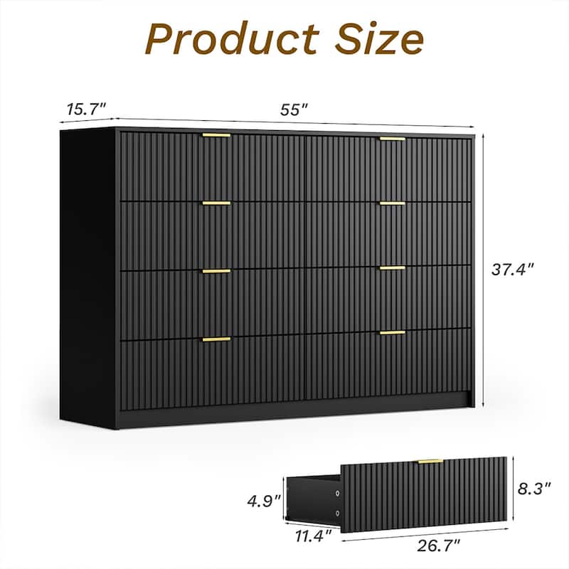 8-Drawer Double Dresser for Bedroom
