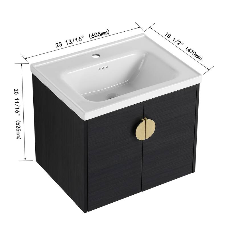 Topcraft Wall-Mounted Bathroom Vanity With Sink