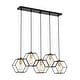 preview thumbnail 3 of 8, Berenice 33 Inch Clean Modern Industrial Style Matte Black and Satin Gold Finish Ceiling Lighted Chandelier 5-Light - N/A