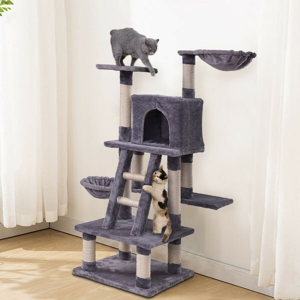 Shop Gymax 46 Cat Tree Kitten Pet Play House Furniture Condo