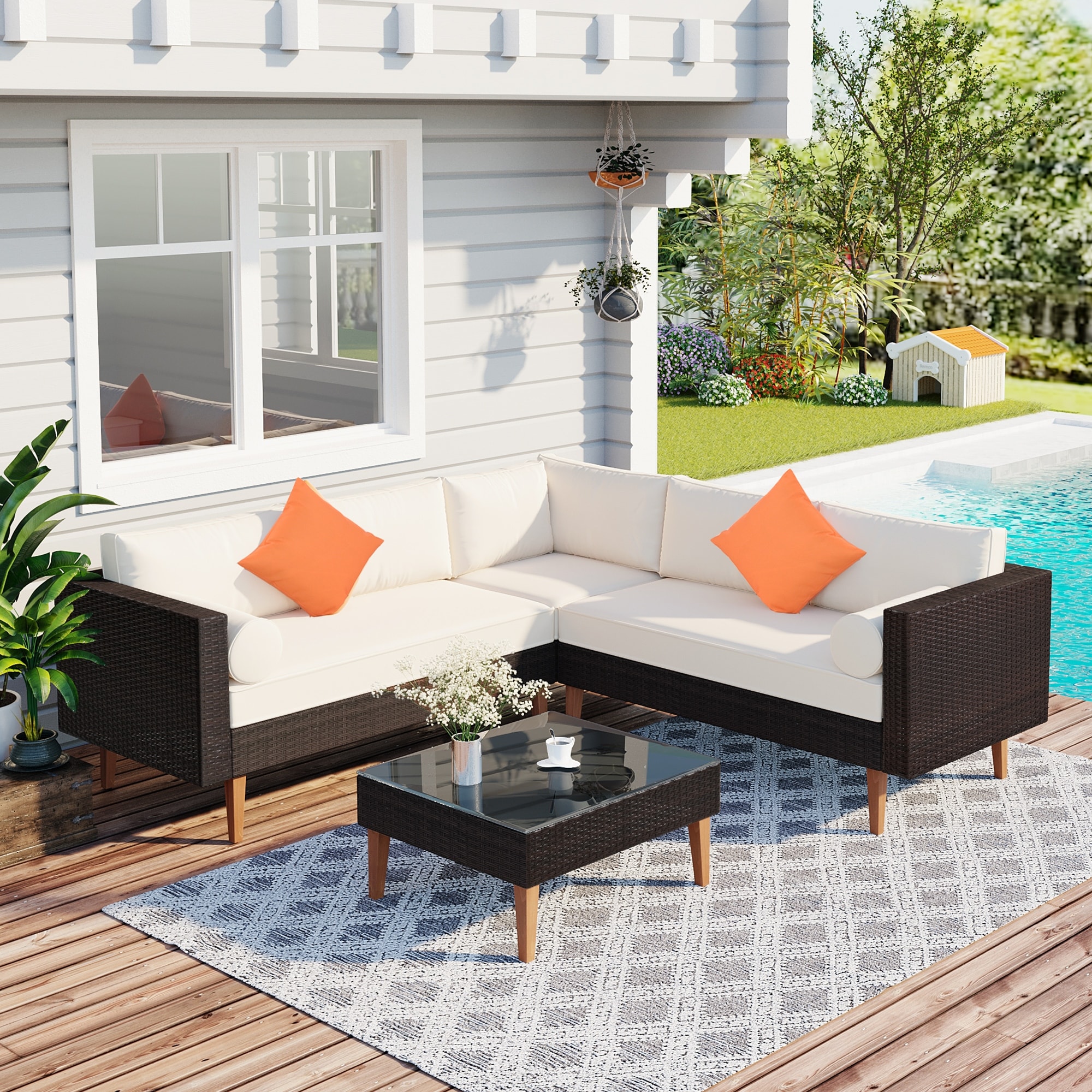 L shaped outdoor lounge furniture outlet