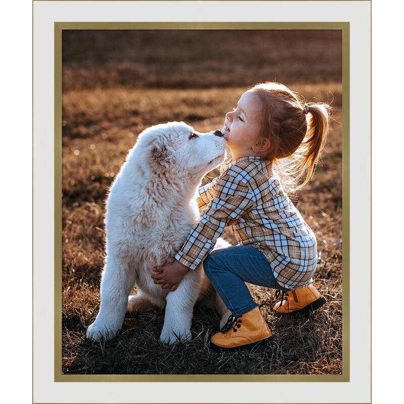 Eva Black Silver Narrow Framed Picture Frame, Photo Frame - 18x22 - Eva White Gold Narrow