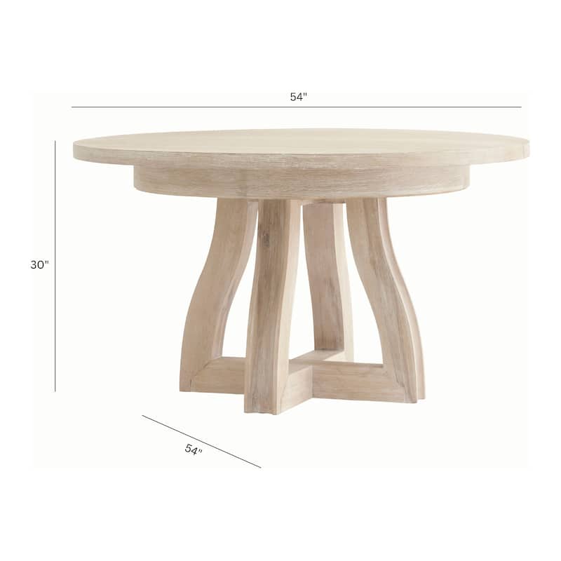 Magnussen Home Herringbone Ridge White 54" Extendable Round Dining Table - 54''W x 54''D x 30''H